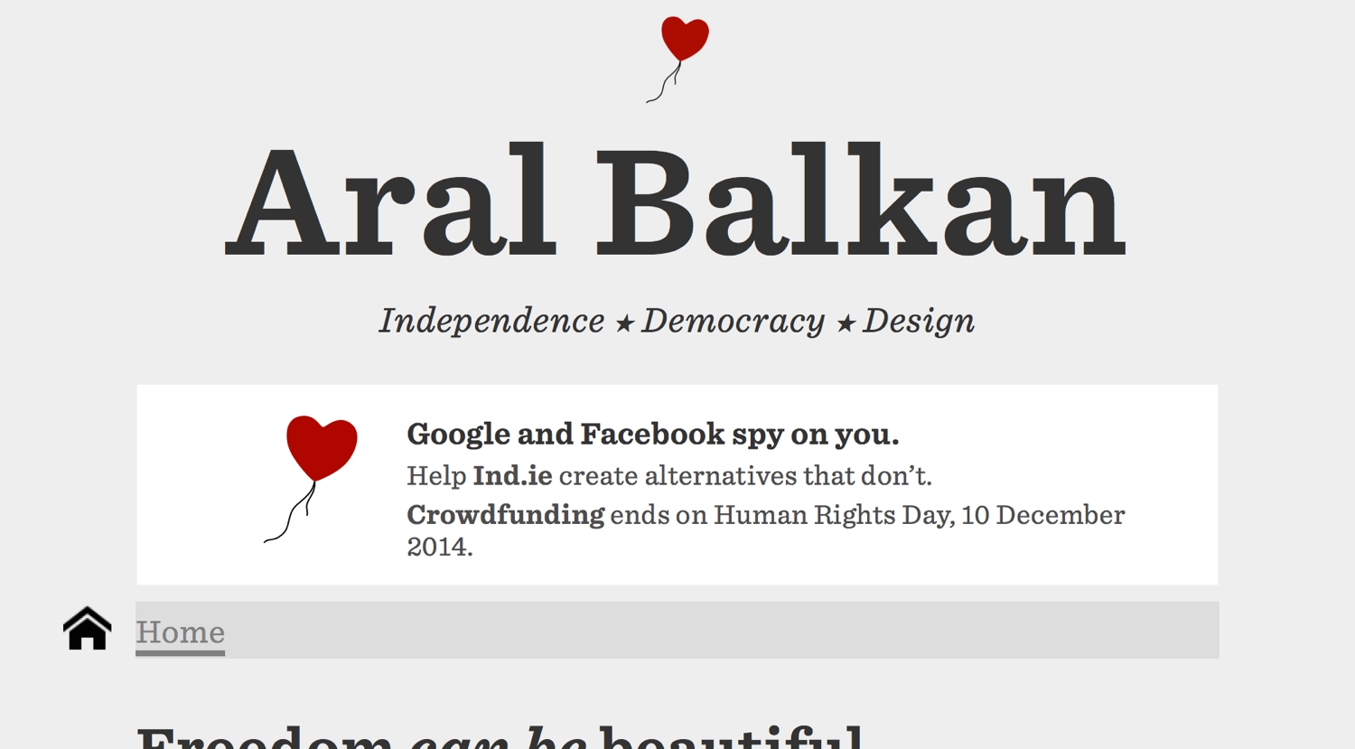 banner on Aral’s site uses the Sentinel font I use on the rest of the page